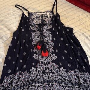 Stylish Navy and Red Paisley Camisole